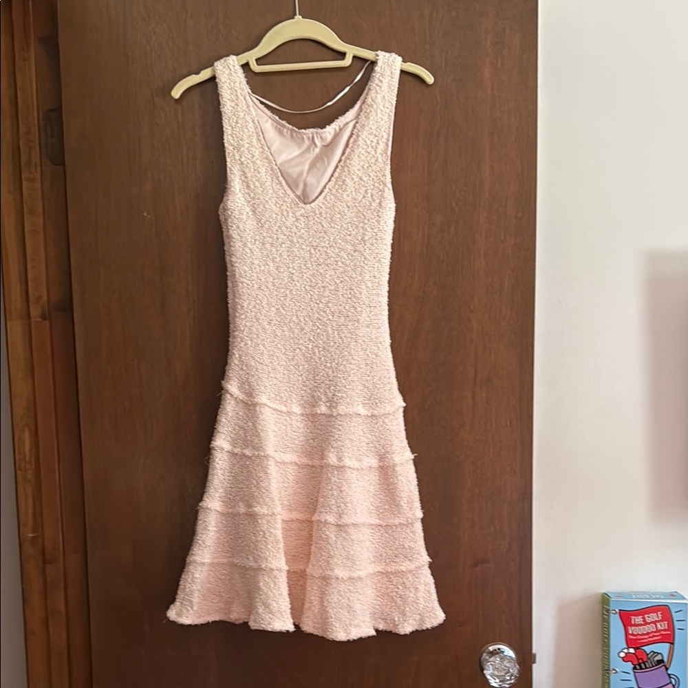Boutique Dress / fully lined. Elegant Cream Sleeveless Dress